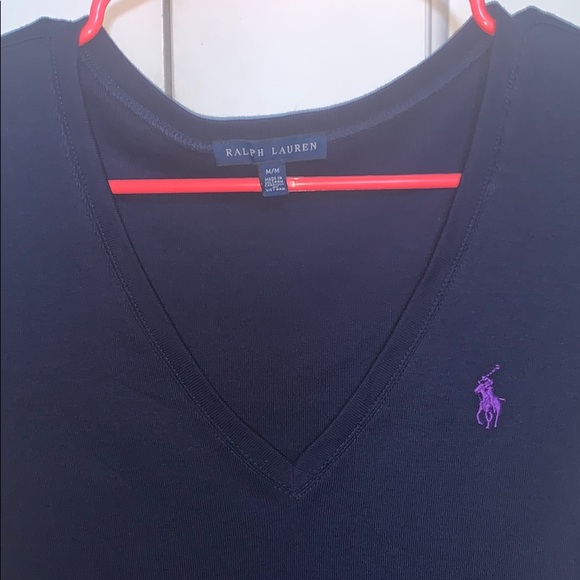 Navy Blue Ralph Lauren V-Neck - Picture 2 of 4